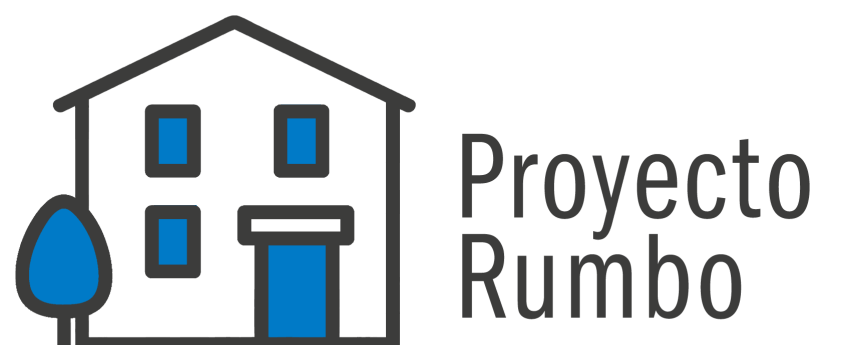 Logotip del projecte rumbo que és un dibuix d'una casa amb el nom del projecte al costat