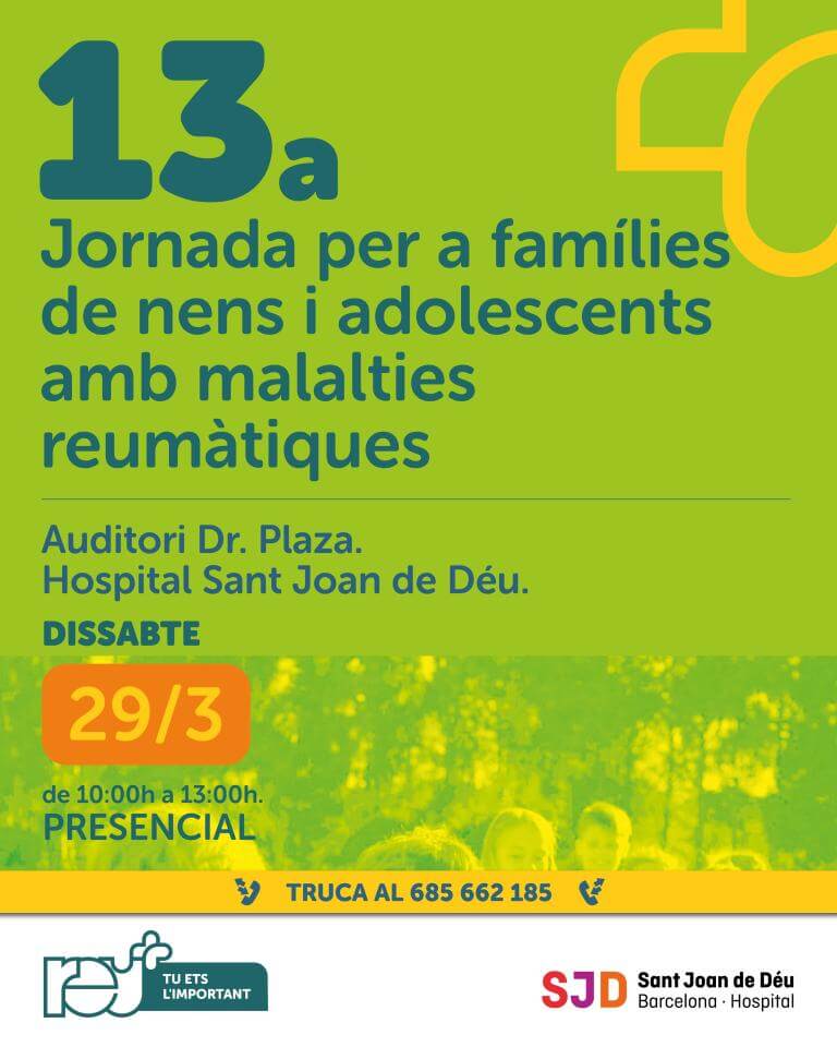 13a jornada para familias de niños, niñas y adolescentes con enfermedades reumáticas en el Auditorio Dr. Plaza. Hospital Sant Joan de Déu. Sábado, 29/03