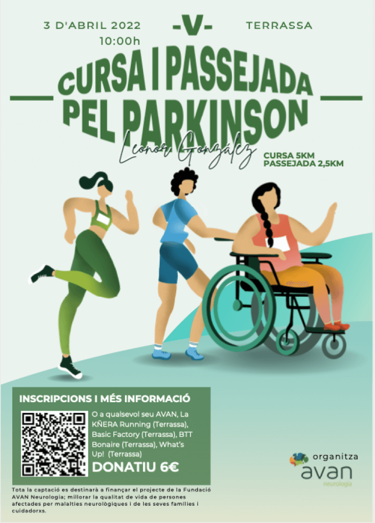 V Carrera y Paseo Solidario por el Parkinson Leonor González  el 3 de abril a las 10h en Terrassa