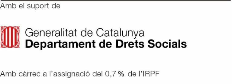 Logotip Generalitat de Catalunya amb càrrec al 0.7% de l'IRPF