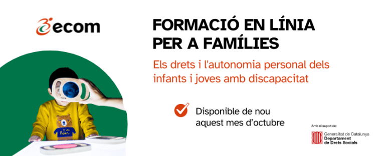 Flyer promocional de la Formació en línia per a famílies 