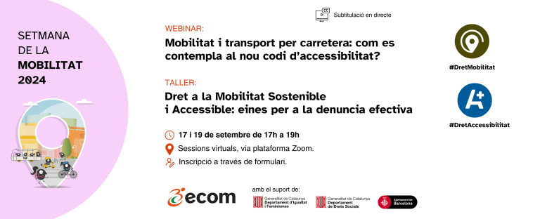 Cartell informatiu del webinar i el taller que organitza ECOM