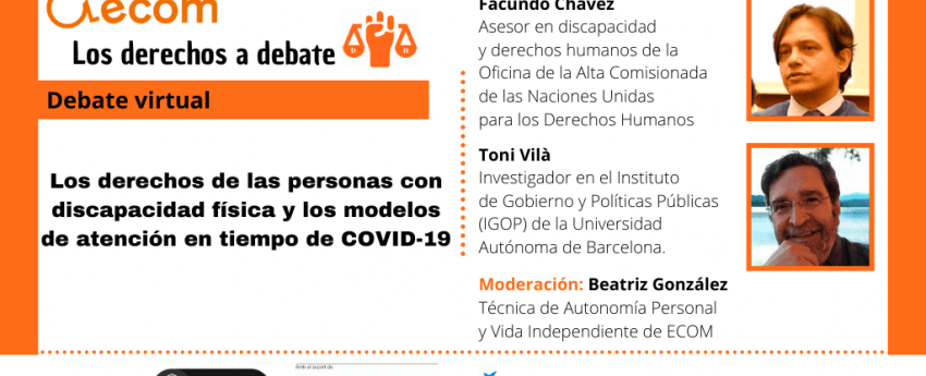 Cartel informativo del debate virtual sobre la vida independiente.