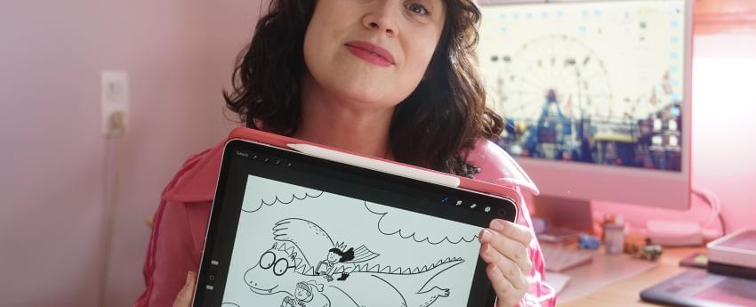 La ilustradora Lyona, con su propuesta para el Sant Jordi Divers 2025
