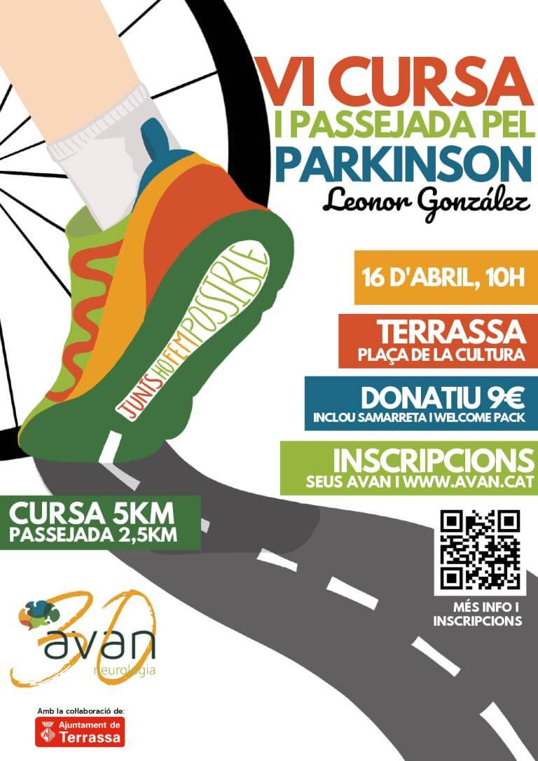 VI Carrera y paseo por el Parkinson 16 de abril a las 10h en Terrassa. Donativo: 9 euros