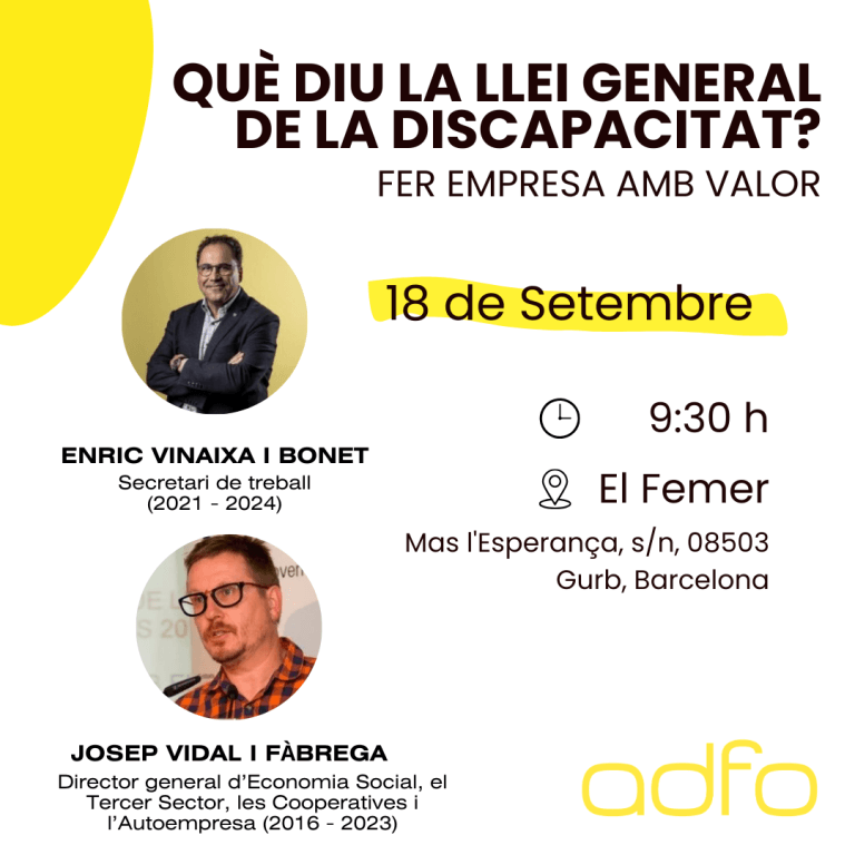 ADFO organiza, el miércoles 18 de septiembre a las 9:30 h, la charla 